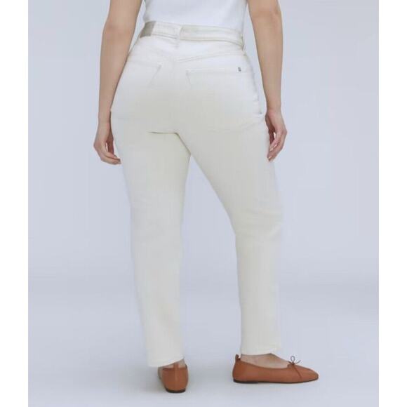 NWT Everlane The Curvy Cheeky Stretch Jean High Rise Straight Leg 28 / 6 Ecru - Picture 5 of 14